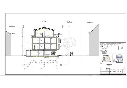 Roth Bau - Immobilien - Ratoldusstraße Radolfzell - Ansicht Schnitt A-A